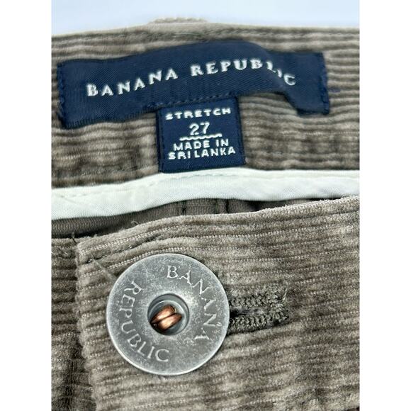 Banana Republic Pants Women SZ 27 Brown Corduroy Cotton Low Rise y2k Minimalist - Picture 5 of 9
